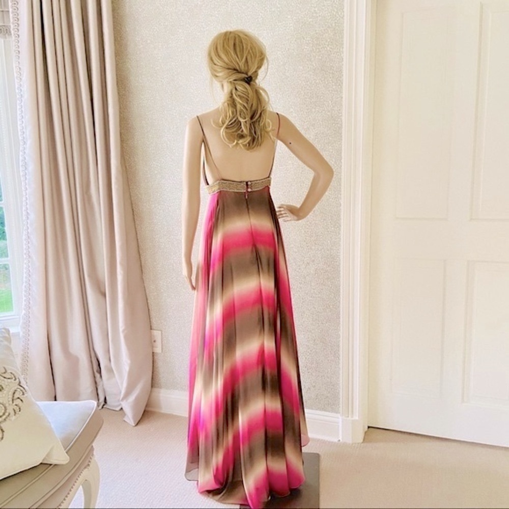 Matthew Williamson ombré silk pink beige dress 10